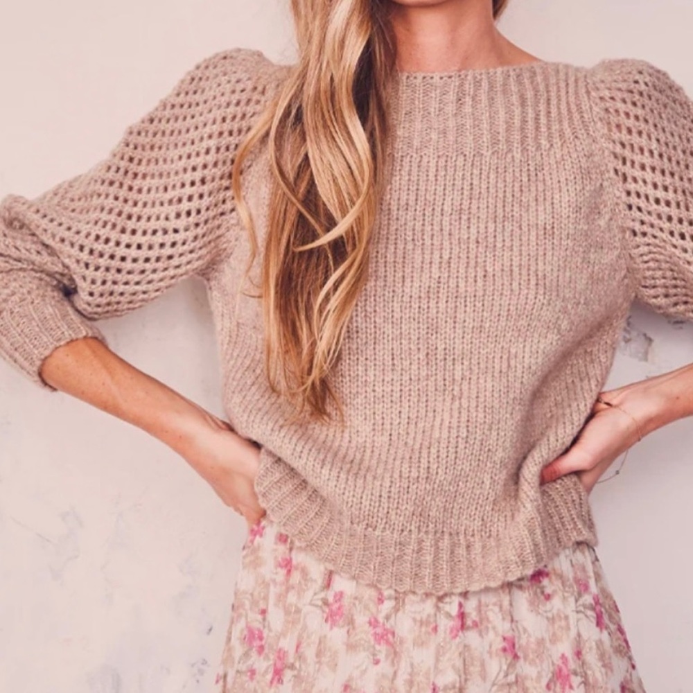 Pink oatmeal Rosie Love Shack Fancy sweater